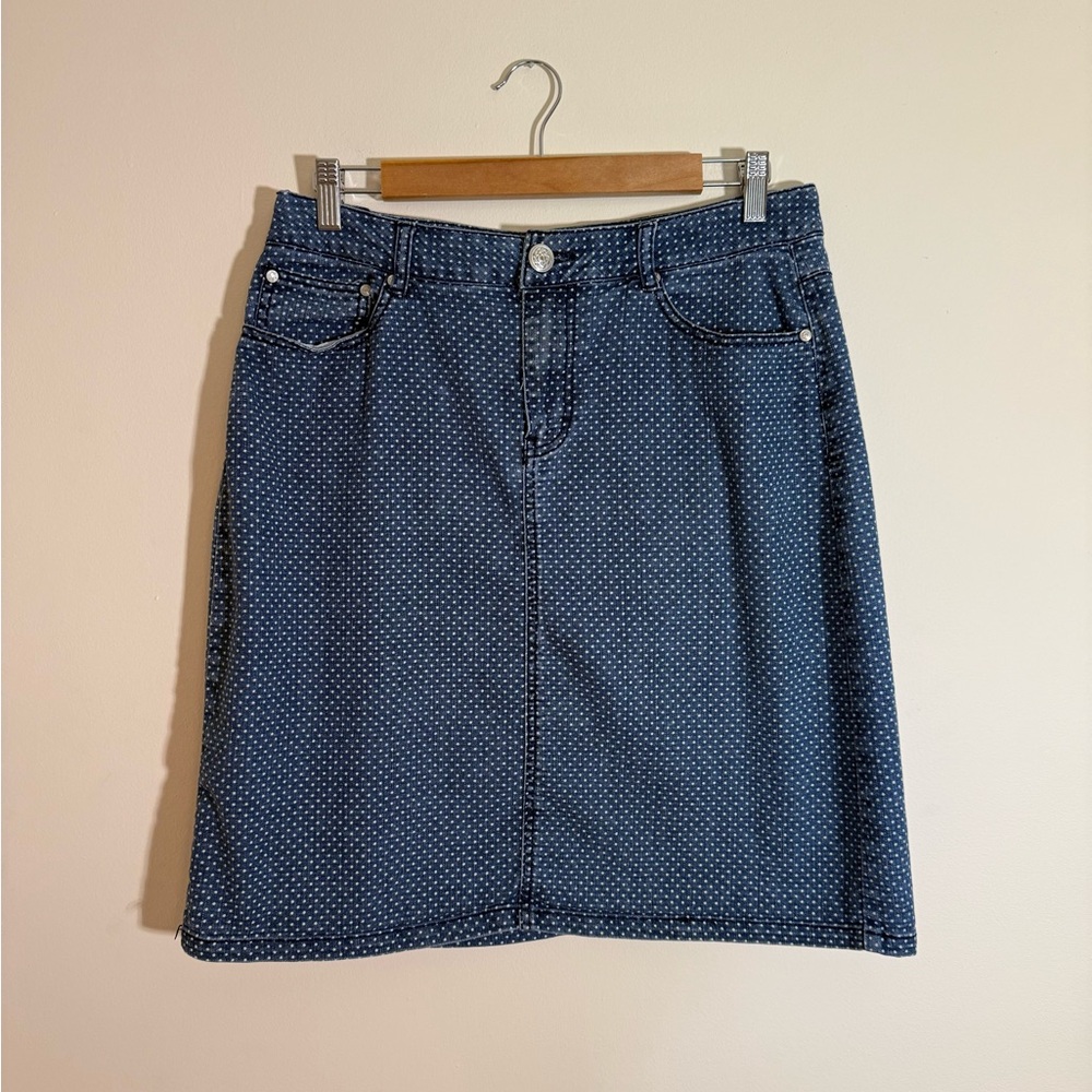 Cato Polka Dot Jean Skirt Size 8